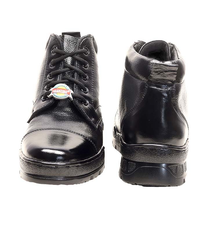 Alentino Genuine Leather Uniform Police Boot For Black